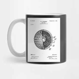 Golf Ball Patent - Golfer Art - Black And White Mug